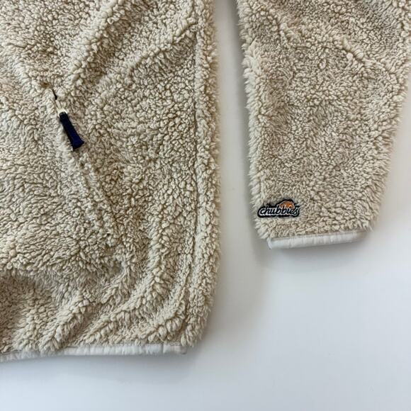 Chubbies Hoodie size Large Beige Fleece Sherpa Pullover Sweater Cozy - Picture 5 of 7